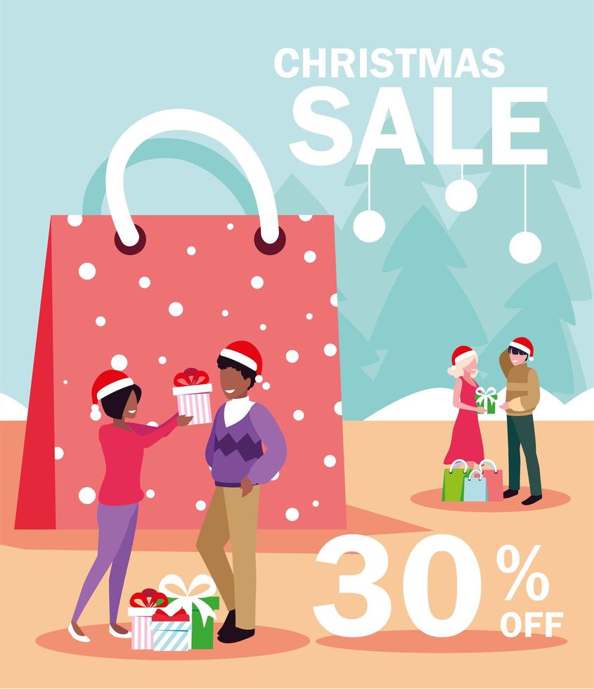 promociones y descuentos de navidad, rebajas de invierno vector