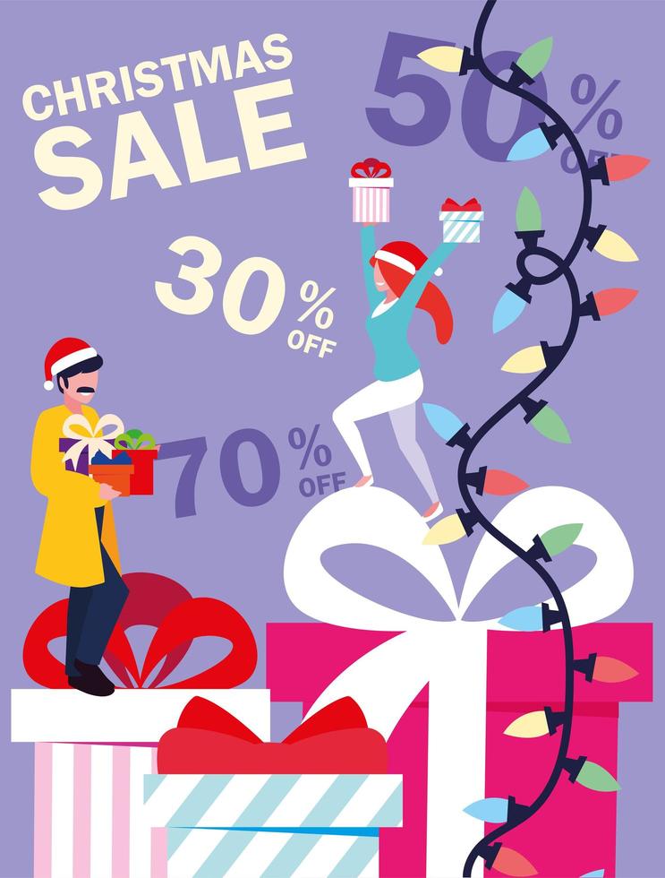 christmas promotions and discounts , winter sales vector