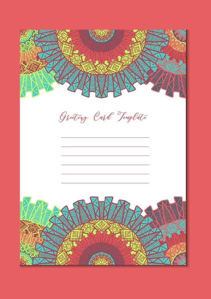 tarjeta de plantilla mandala oriental vector