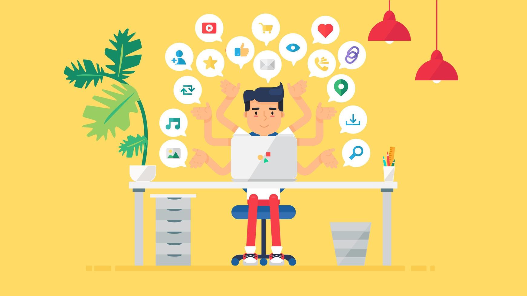 redes sociales virtuales web vector