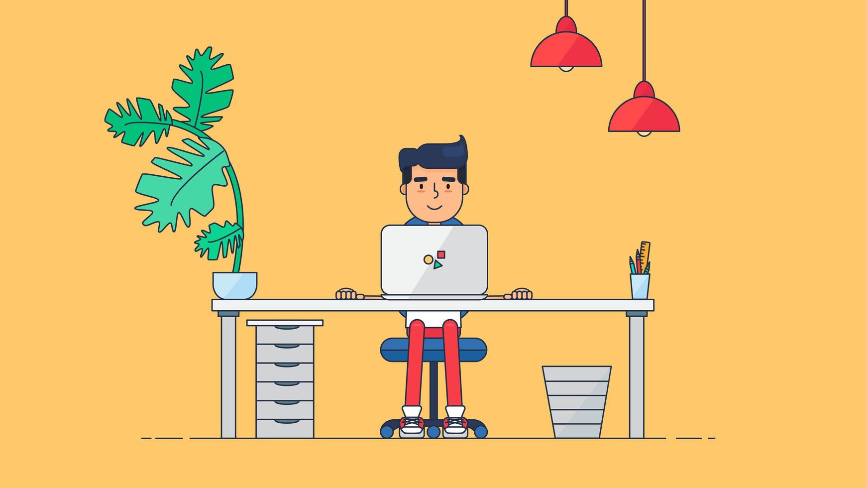 Creative Tech Workspace vector