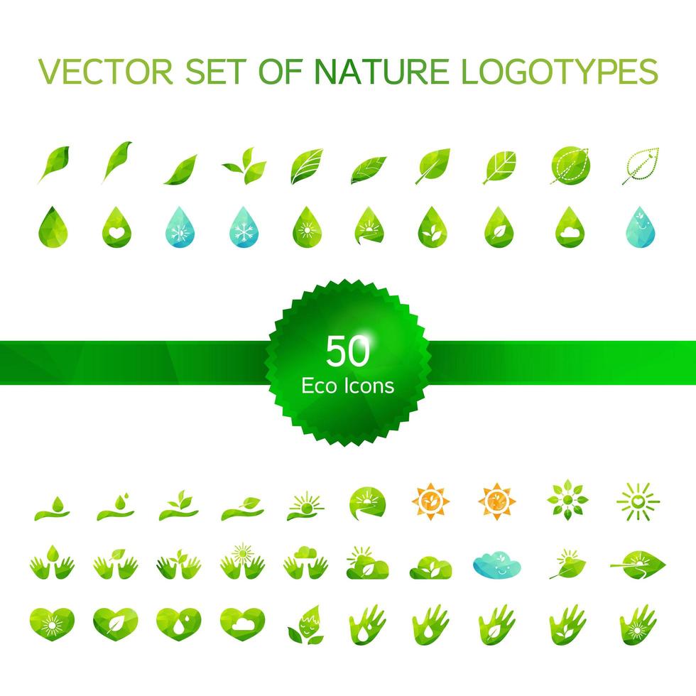 Ecology icons, nature logo vector