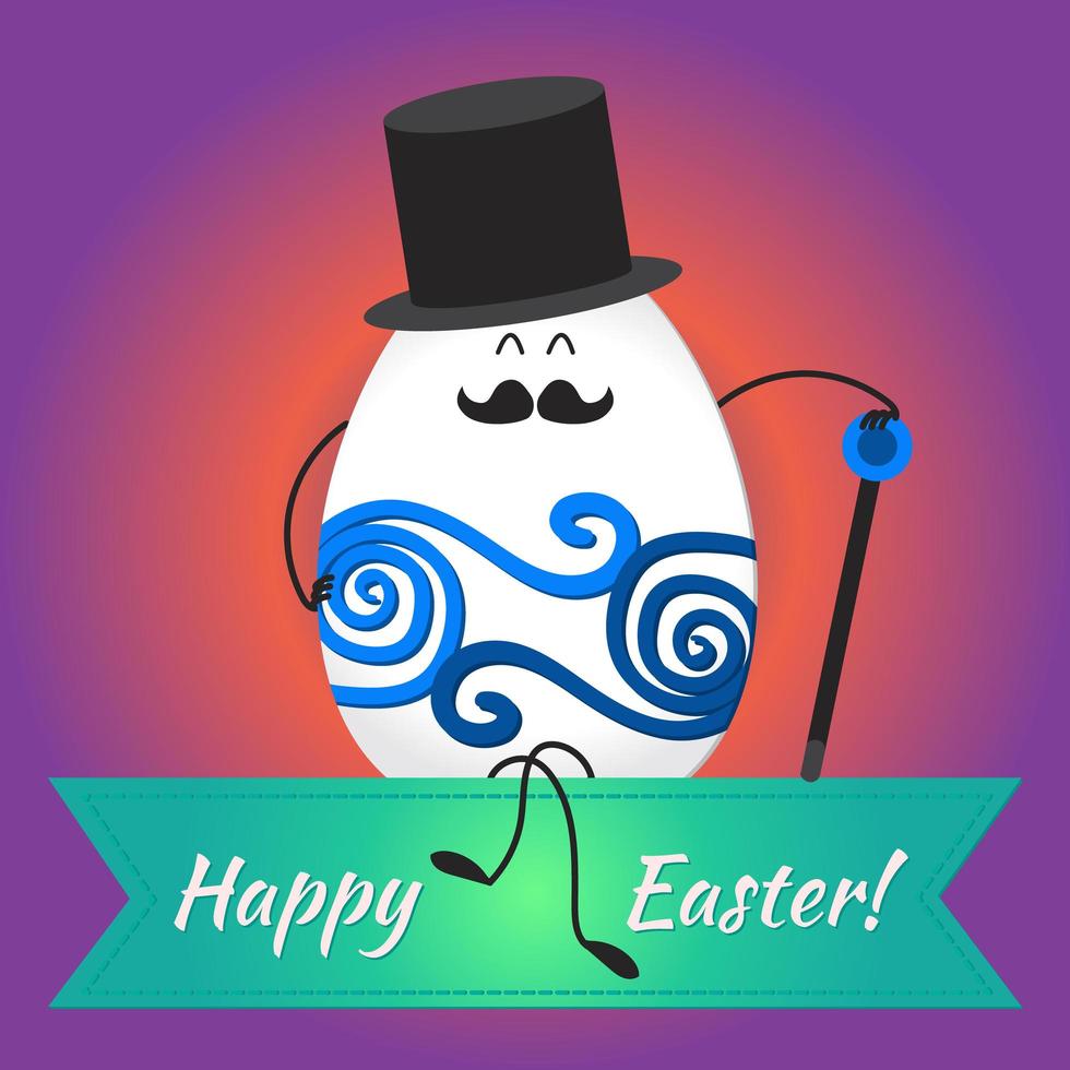 Happy easter with happy eggs vector