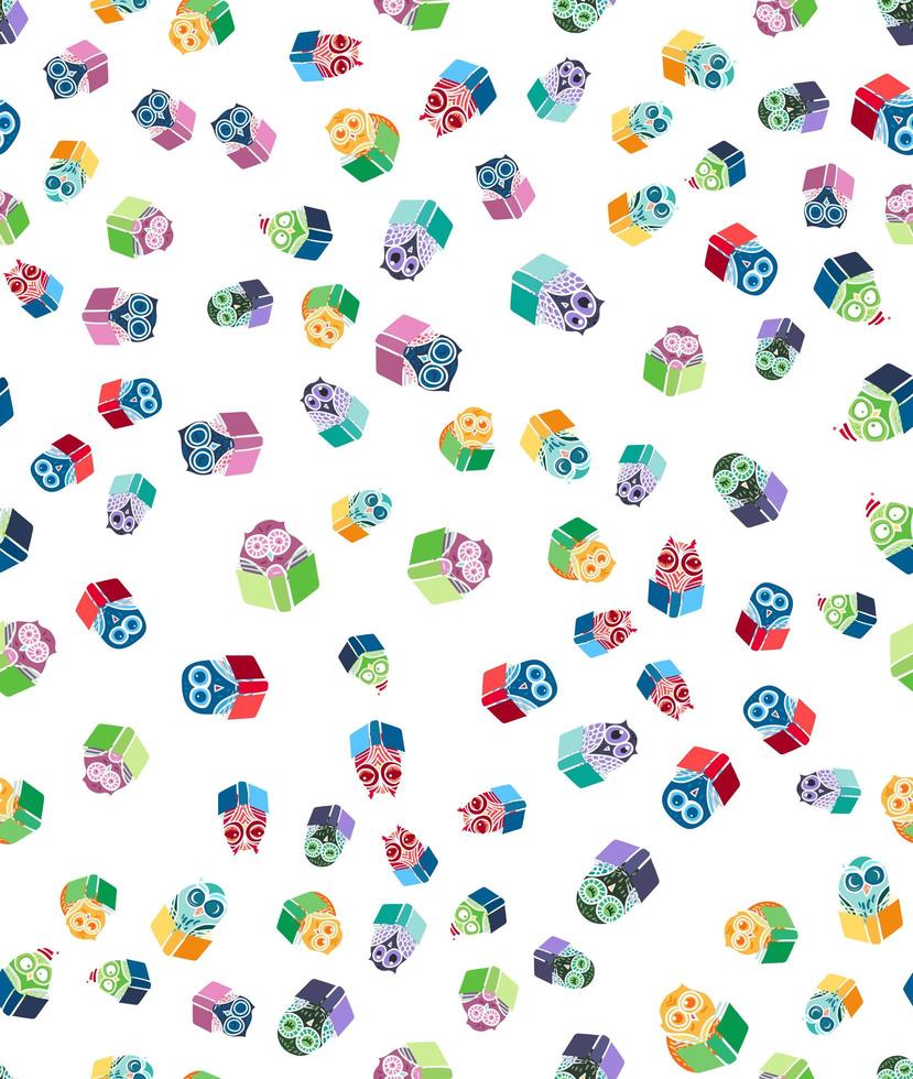 Owls hand drawn pattern vector