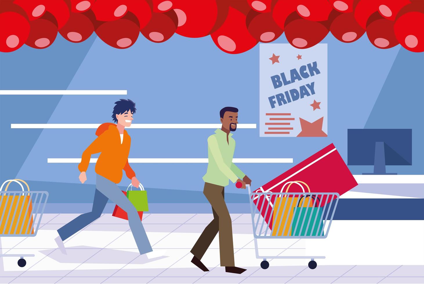 group of people in day black friday vector