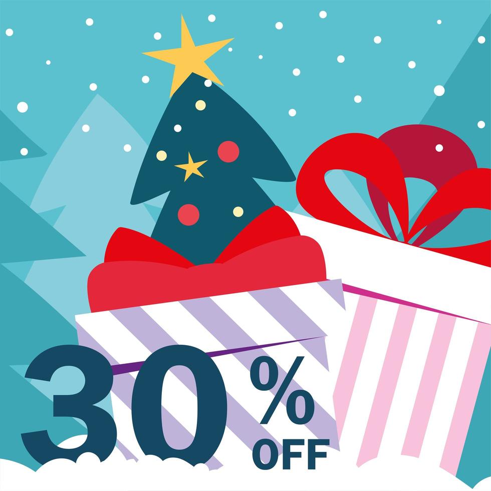 christmas promotions and discounts , winter sales vector