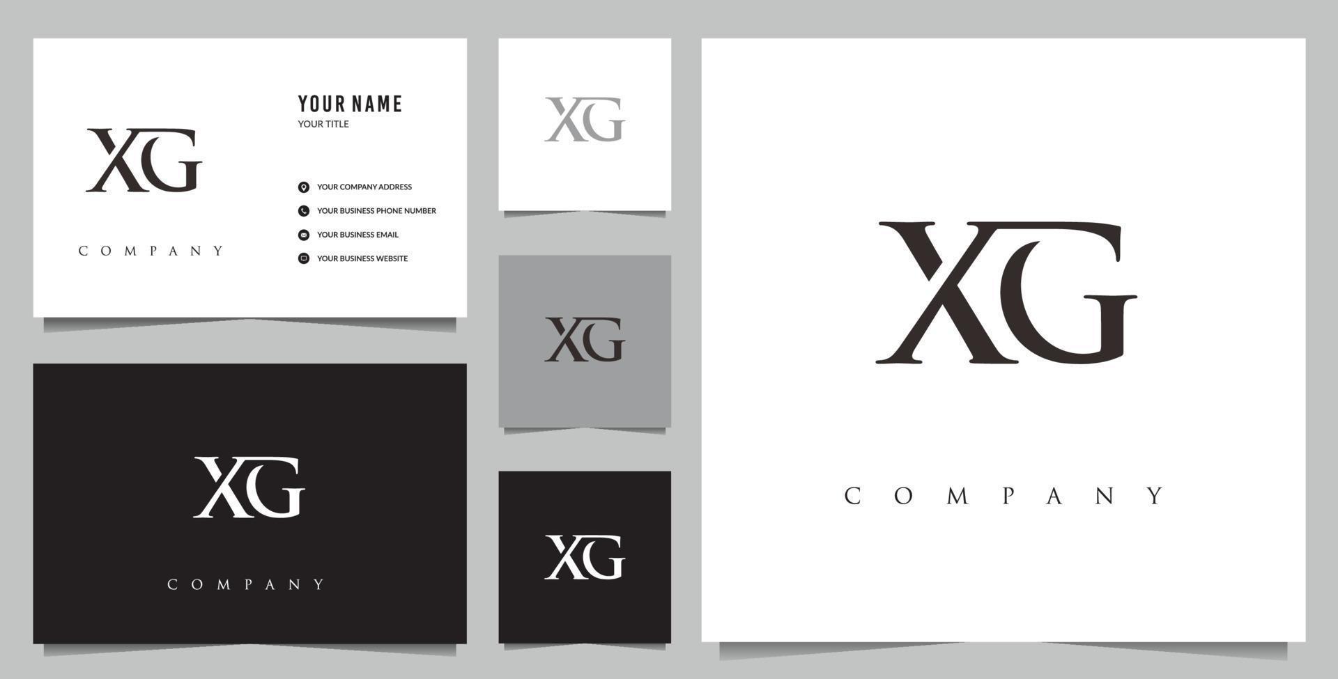 initial XG logo and business card vector