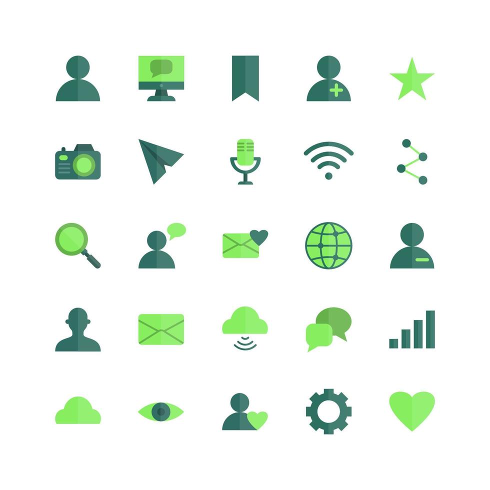 Social Media icon set vector flat for website, mobile app, presentation, social media. Suitable for user interface and user experience.