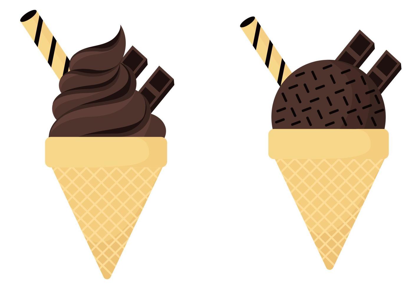 ilustración de helado de chocolate vector