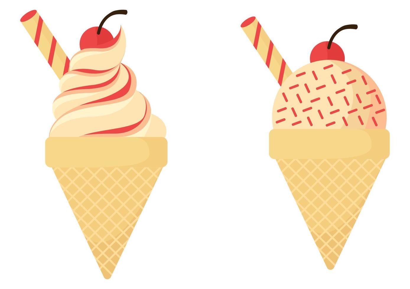 ilustración de helado de cereza vector