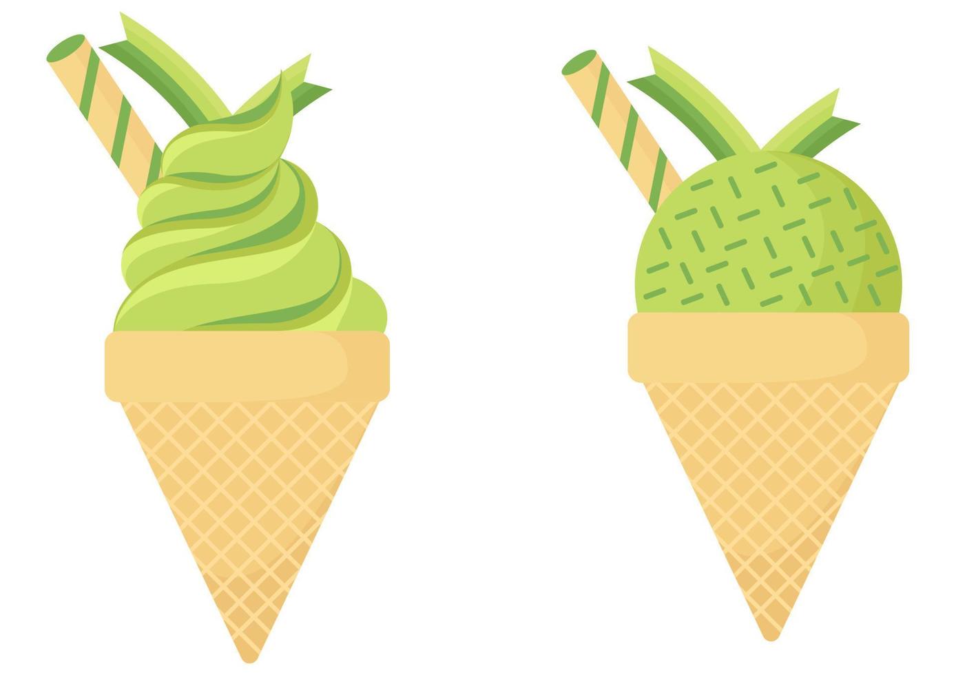 ilustración de helado pandan vector