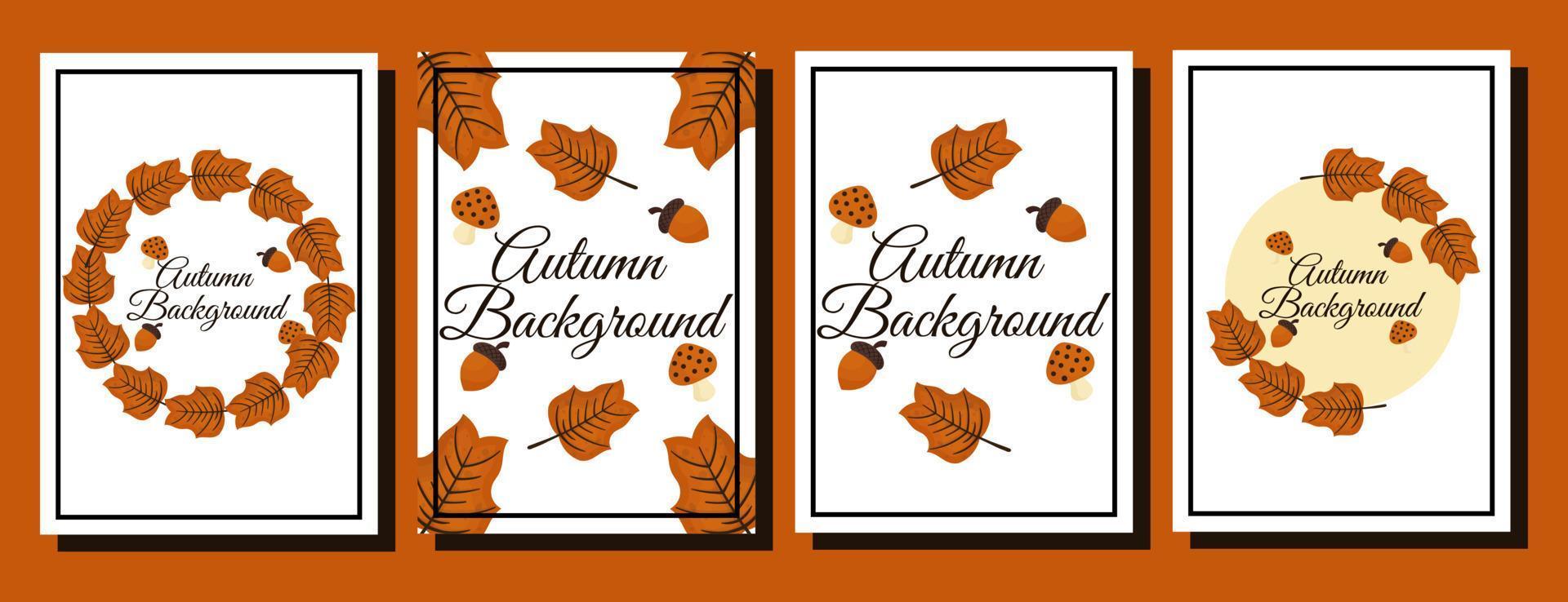 collection of backgrounds with autumn theme 2 vector