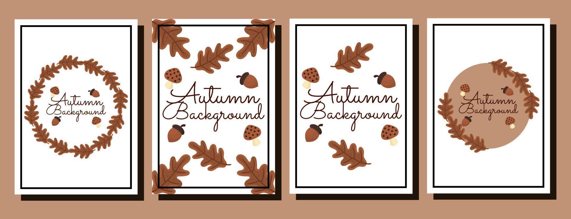 collection of backgrounds with autumn theme 4 vector