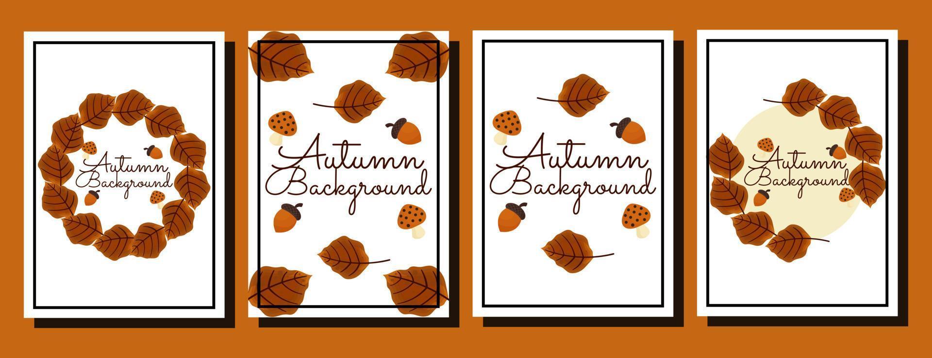 collection of backgrounds with autumn theme 5 vector