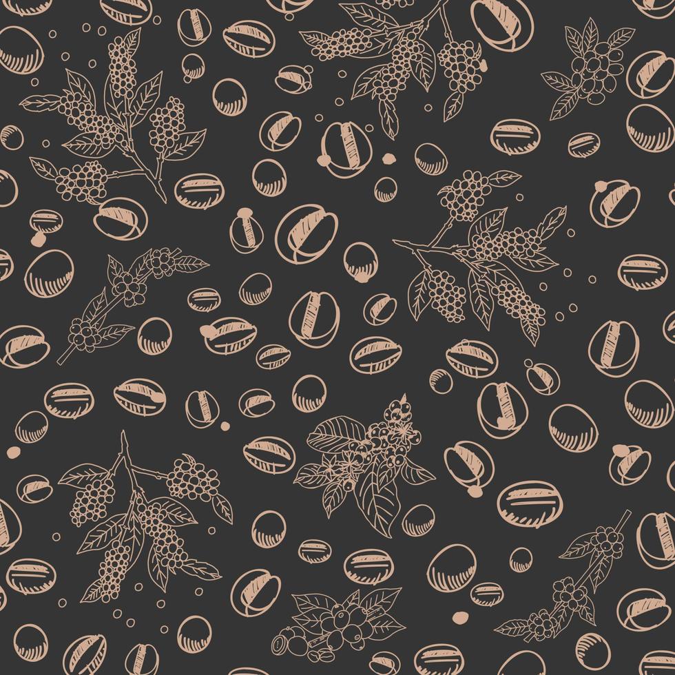 Coffee bean pattern. Vector. vector