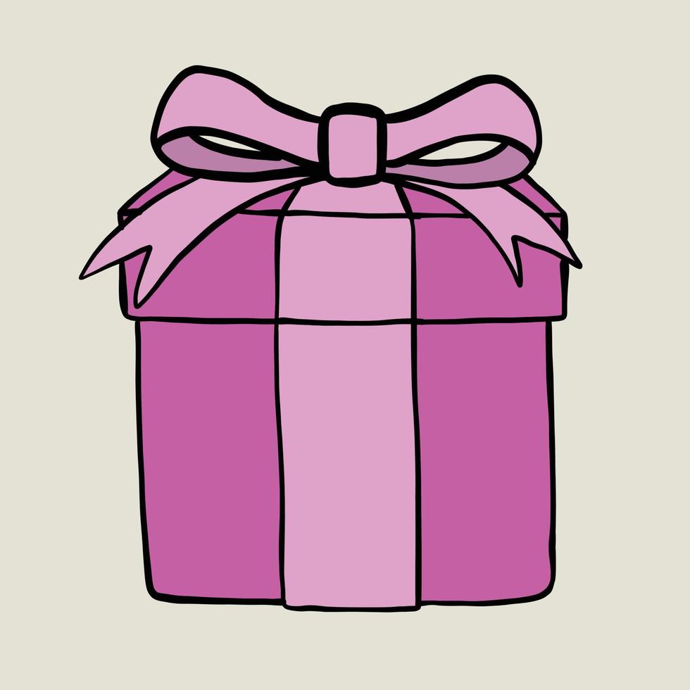 doodle freehand sketch drawing of a gift box. vector