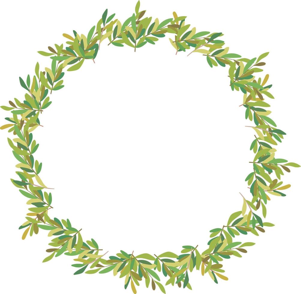 marco de olivo con ramas vector