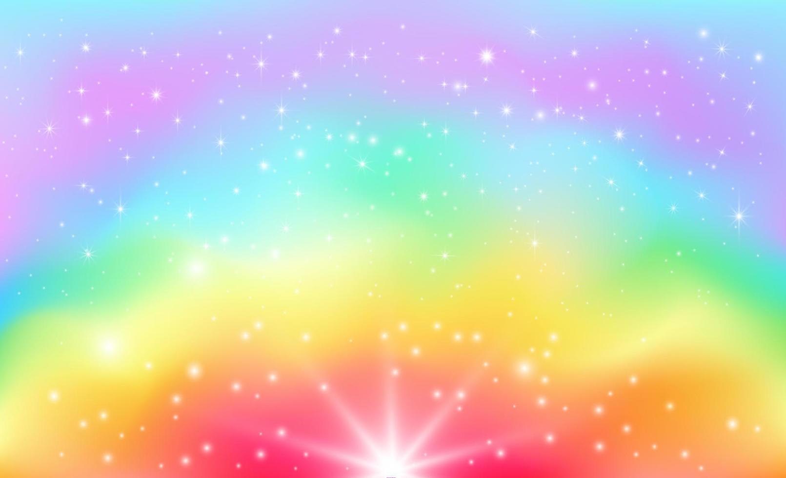 Rainbow background with stars. vector