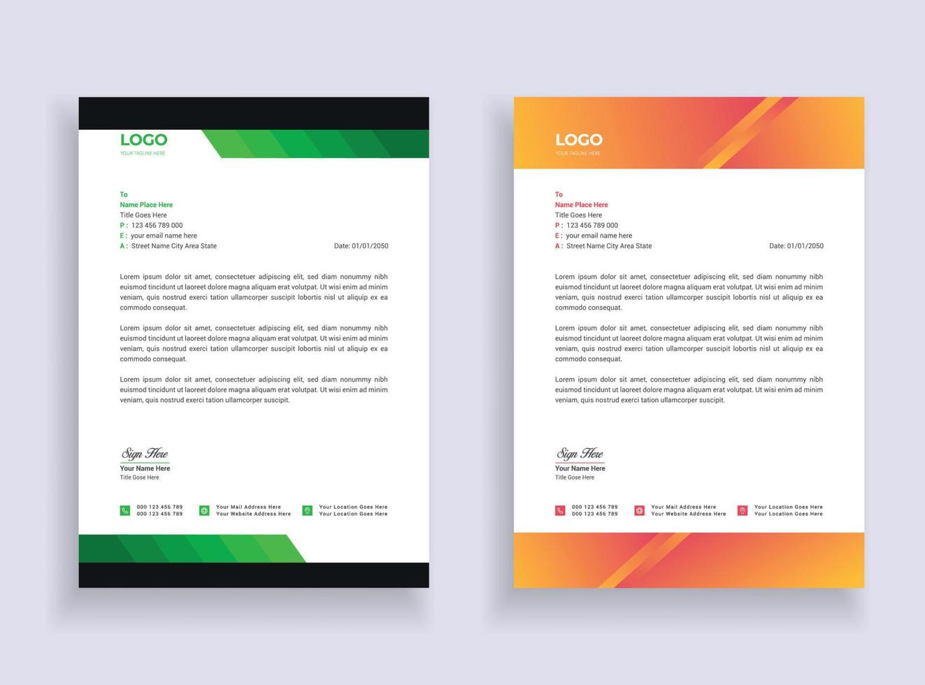 Modern Business Letterhead Template.  Clean and Corporate Letterhead Template For Your Company Project Design vector