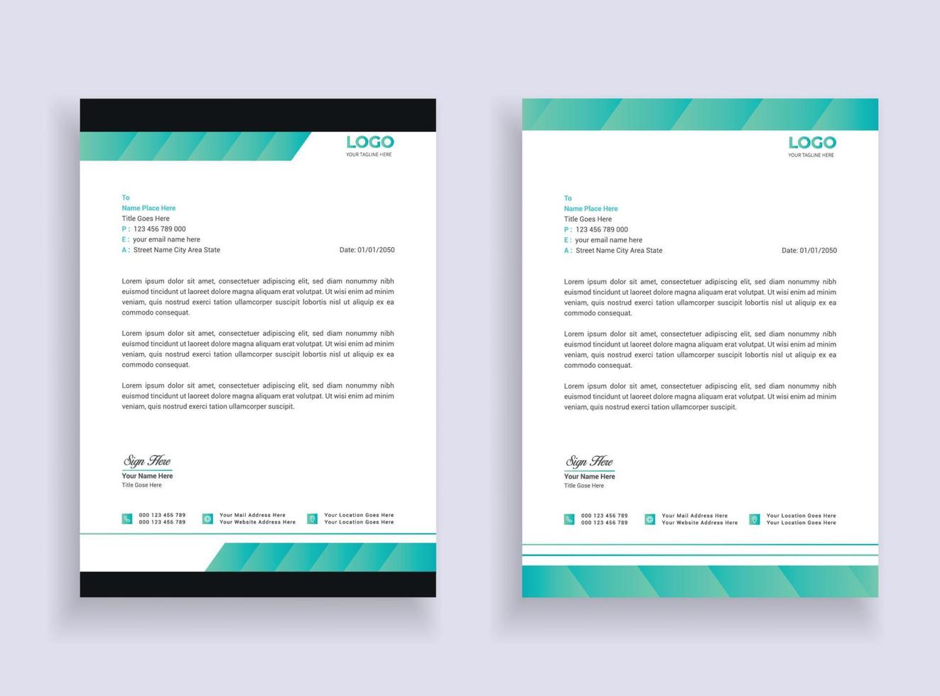 Modern Business Letterhead Template.  Clean and Corporate Letterhead Template For Your Company Project Design vector