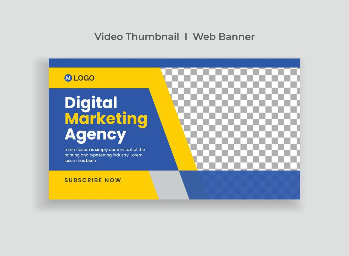 Video Thumbnail and Digital Business Marketing Social Media Banner Template. Corporate Digital Marketing Web Banner Template. Online marketing video cover for Business vector