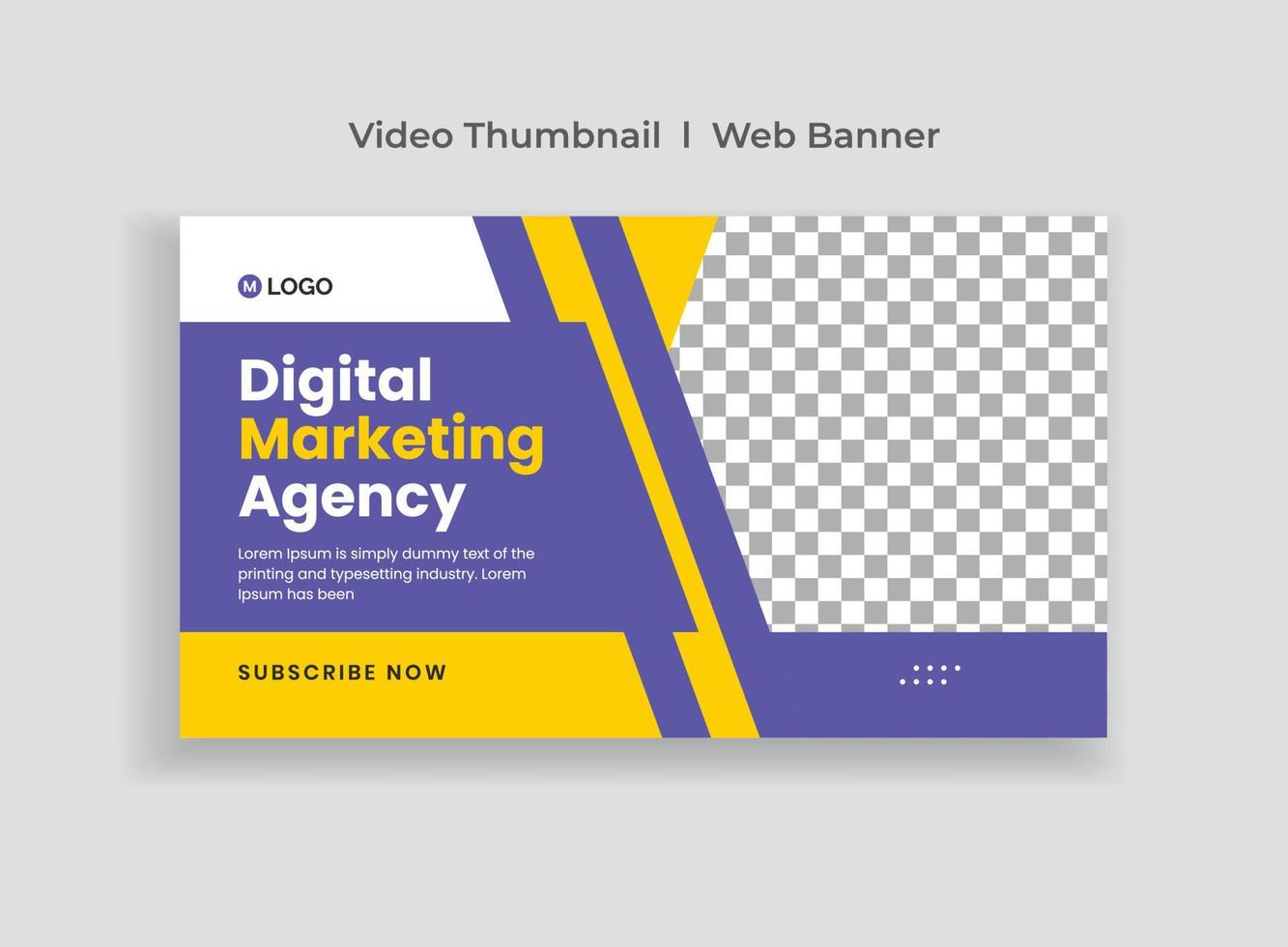 Video Thumbnail and Digital Business Marketing Social Media Banner Template. Corporate Digital Marketing Web Banner Template. Online marketing video cover for Business vector