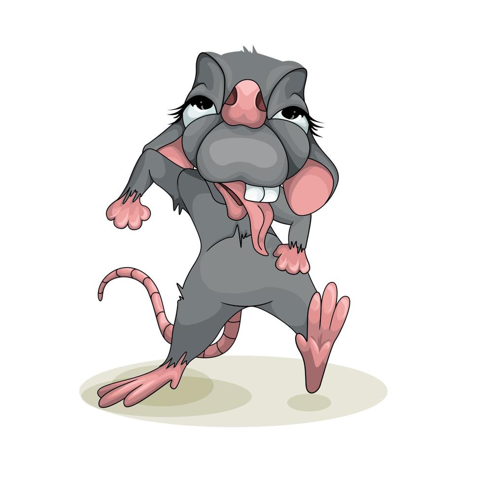 imagen vectorial de un ratón gris. estilo de dibujos animados. eps 10 vector