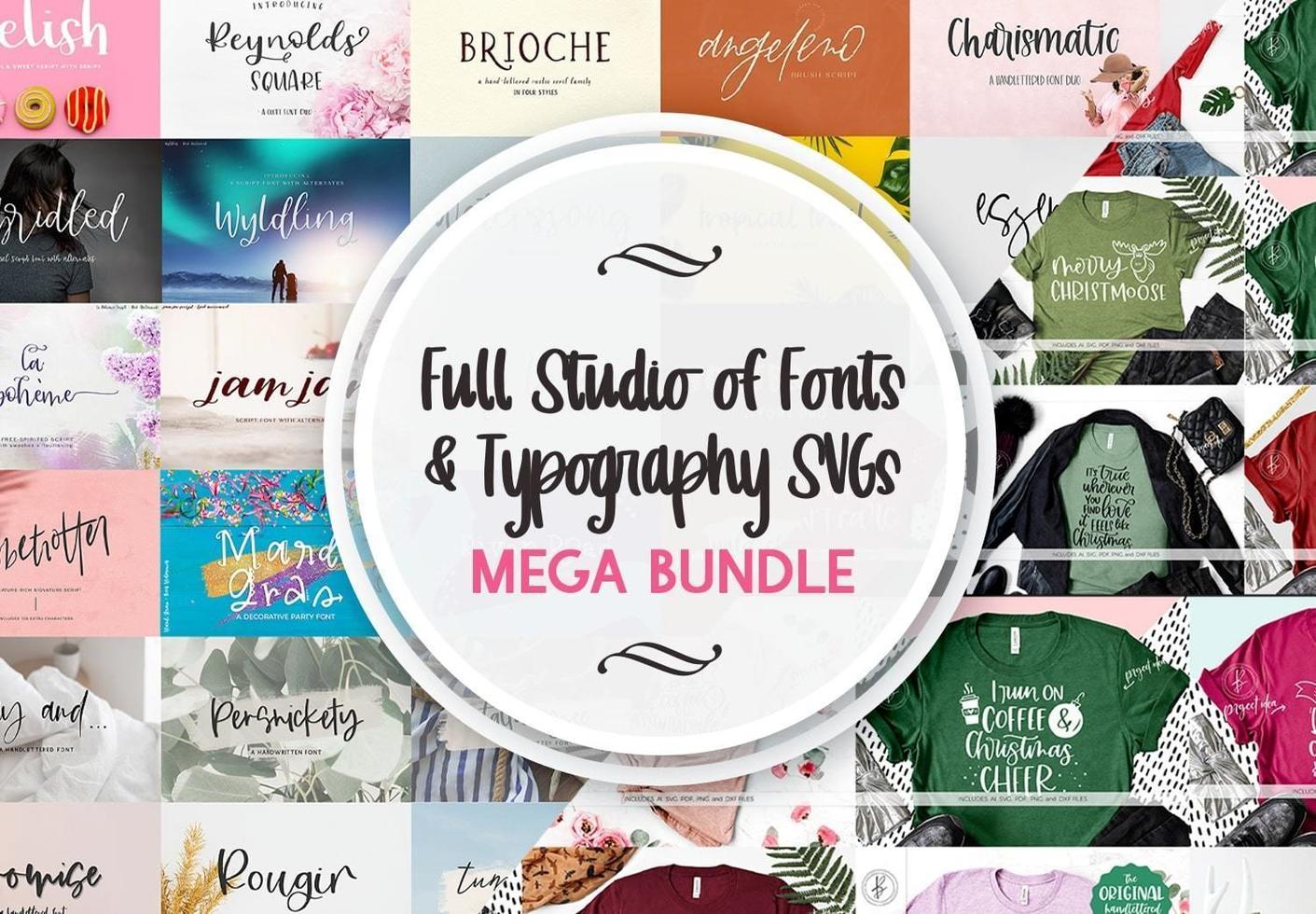 Full Studio of Fonts and Typography SVGs Mega Bundle