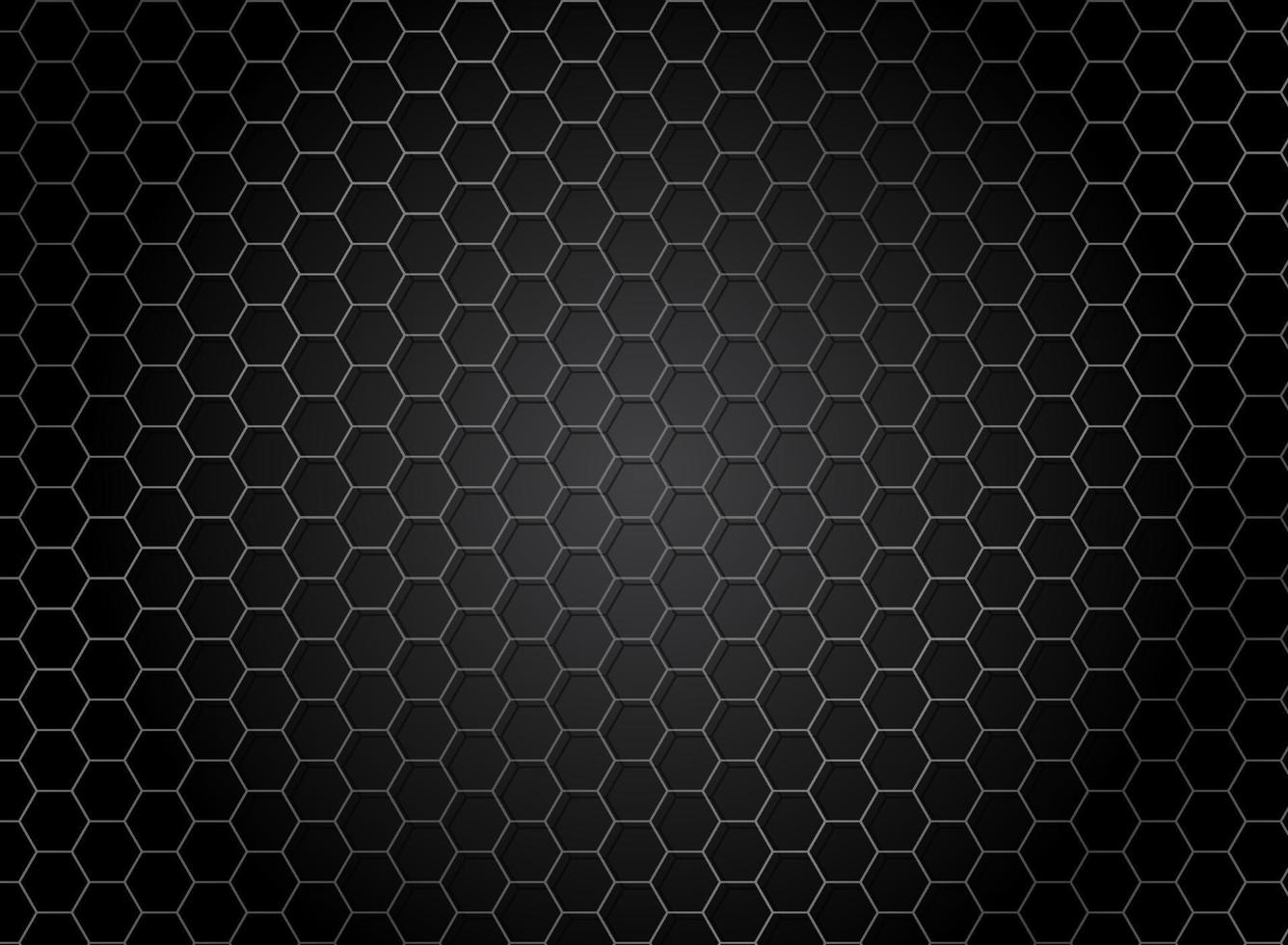 Abstract striped hexagon pattern on dark background. Metal texture. vector