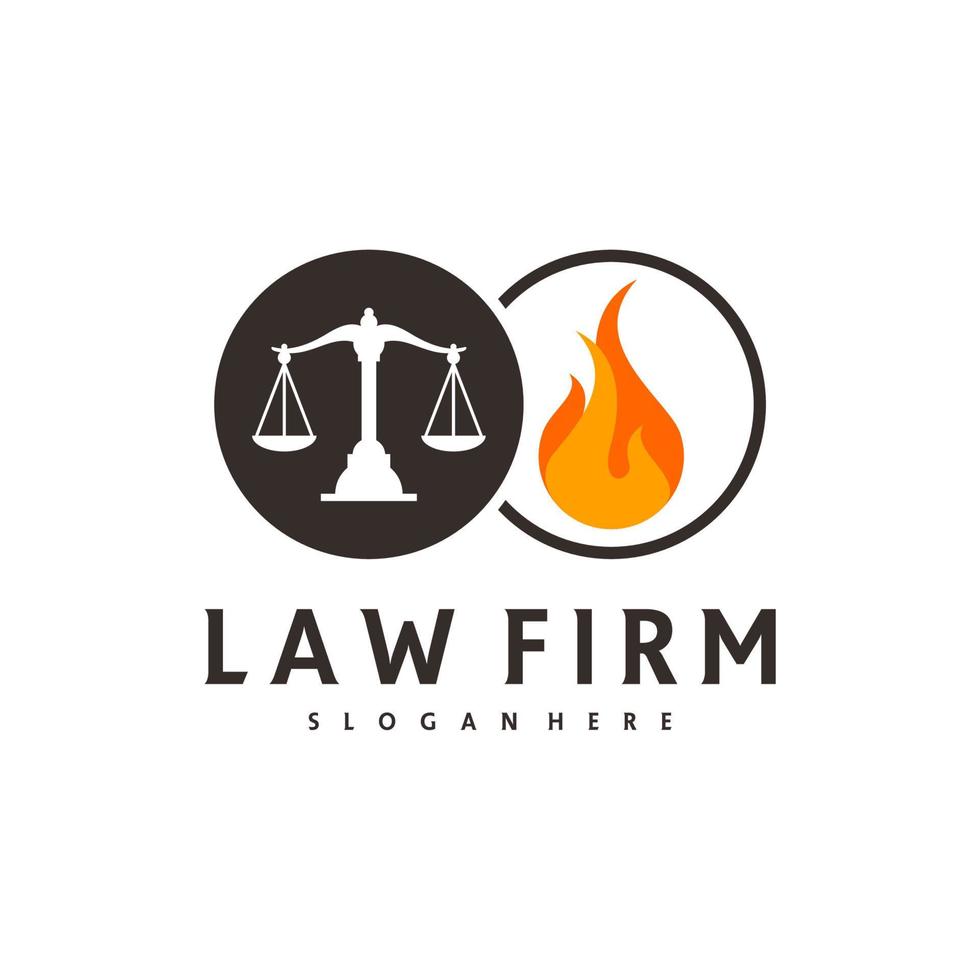 Fire Justice logo vector template, Creative Law Firm logo design concepts