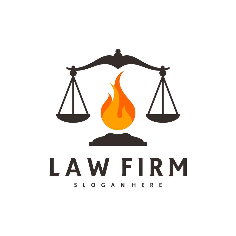 Fire Justice logo vector template, Creative Law Firm logo design concepts