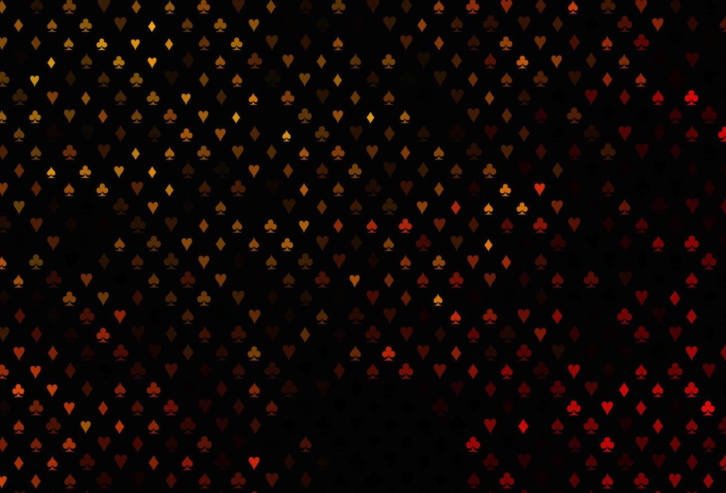 Dark yellow, orange vector cover with symbols of gamble.