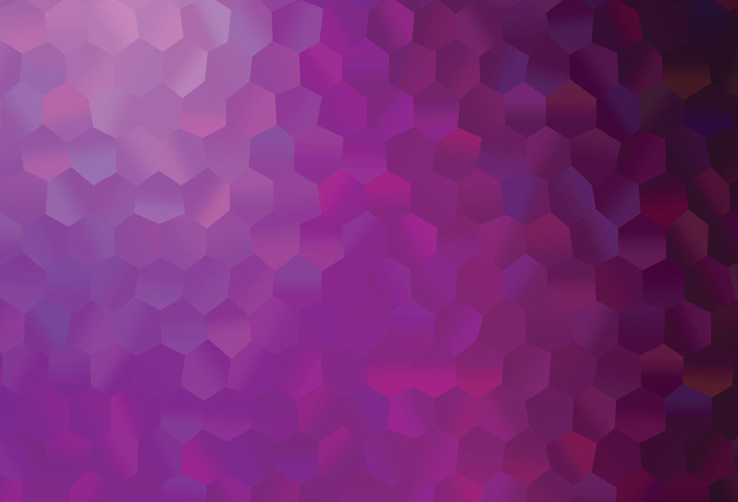 textura de vector de color púrpura oscuro con hexágonos de colores.