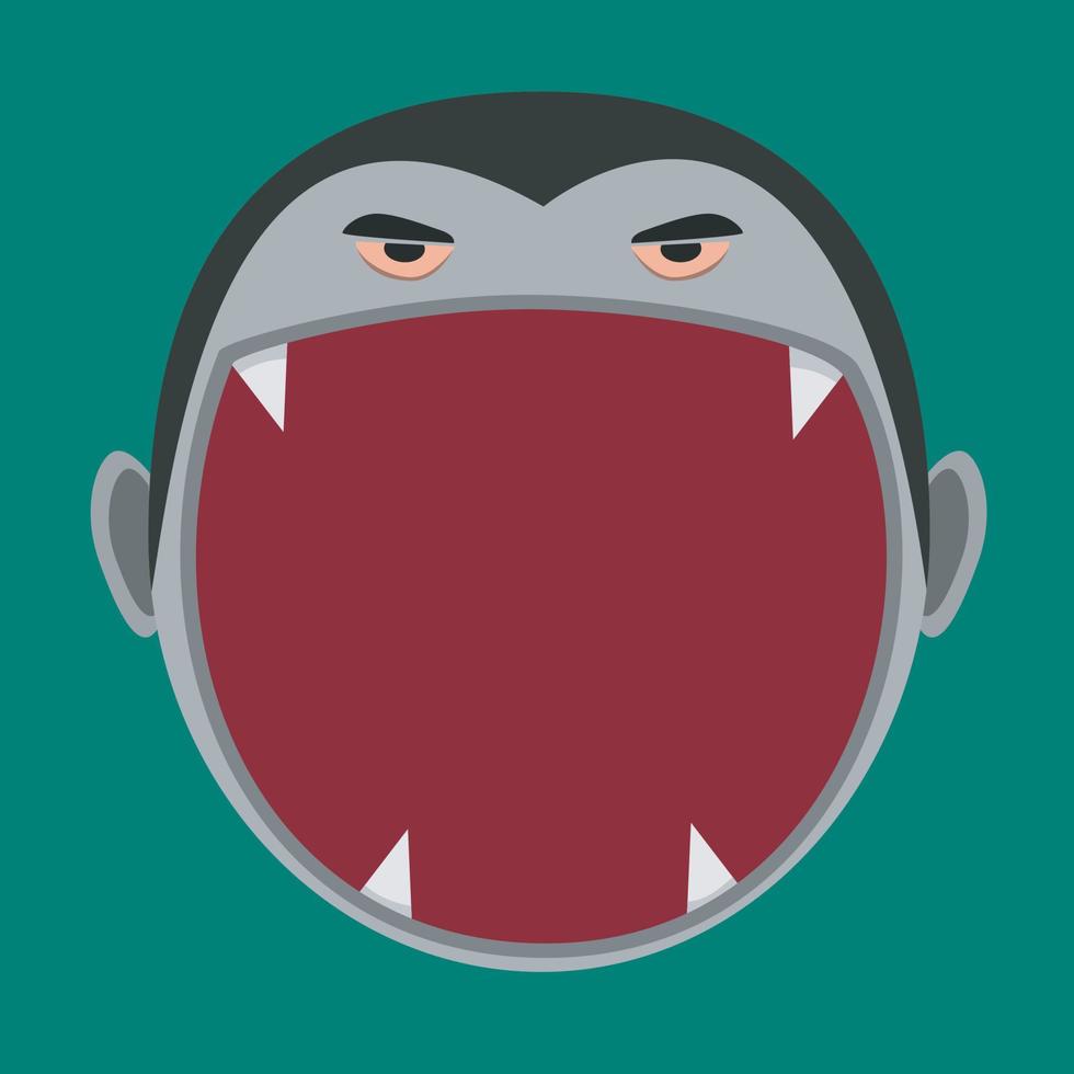 Big Dracula Character Head  and Open mouth , Vector and Illustration.