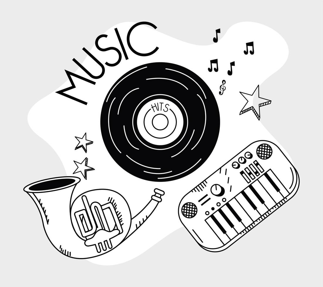 vinyl and instruments vector