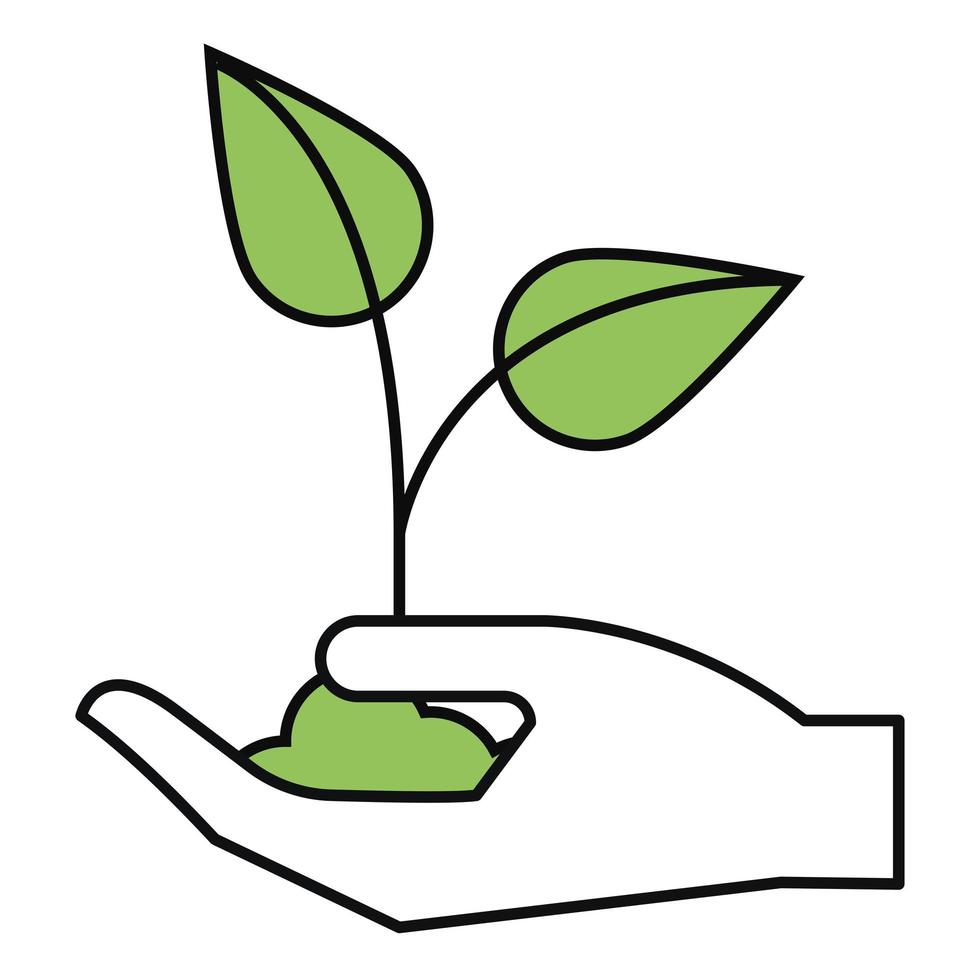 hand lifting plant vector