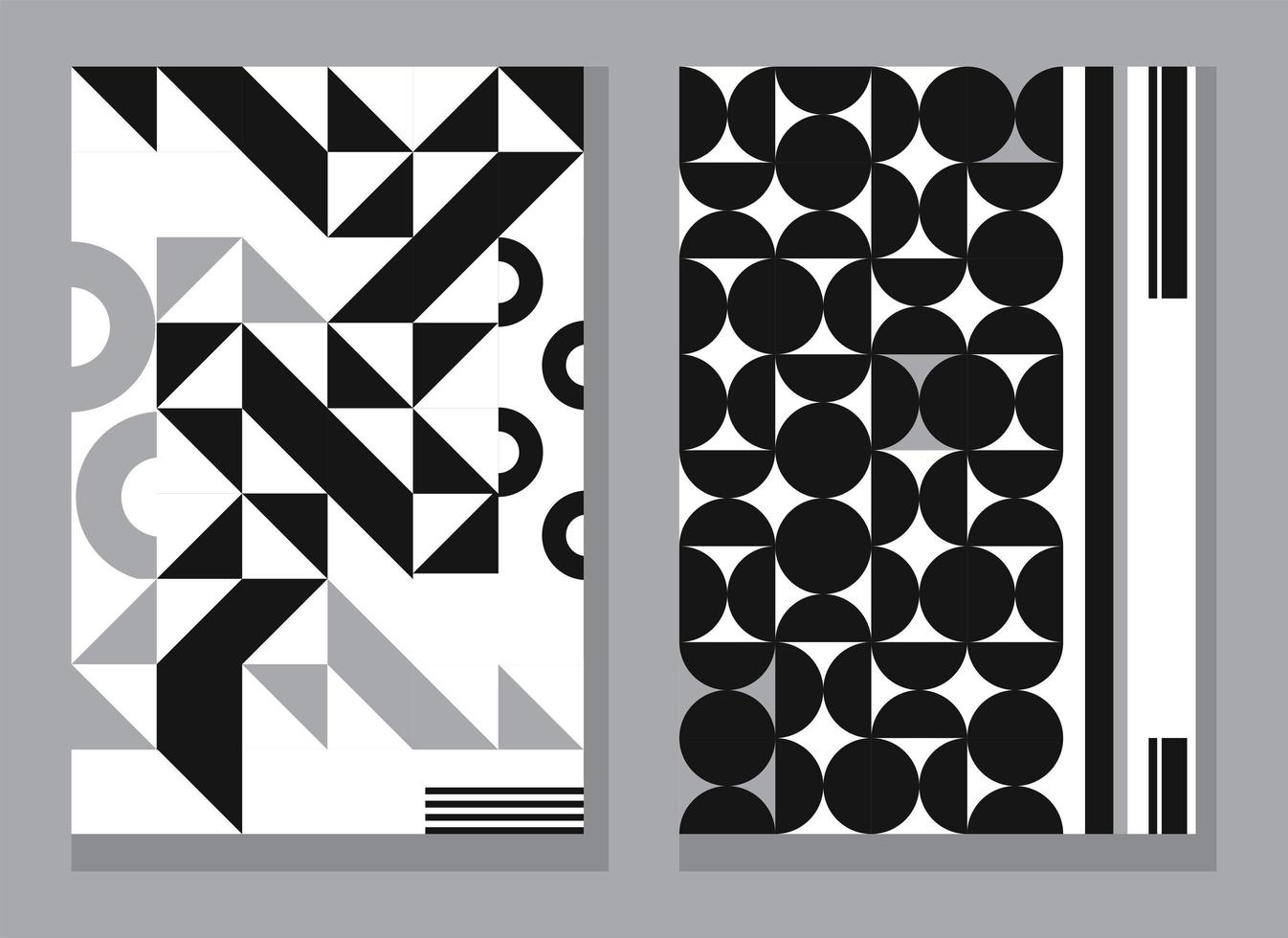 minimal geometric monochrome posters vector