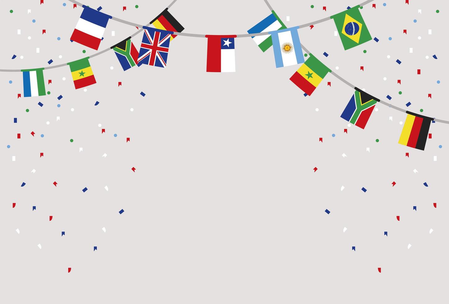 countries flags in garlands vector