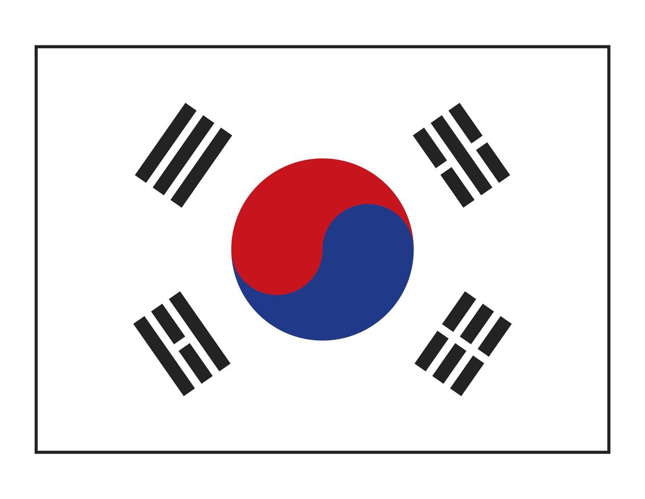 bandera del país de corea del sur vector