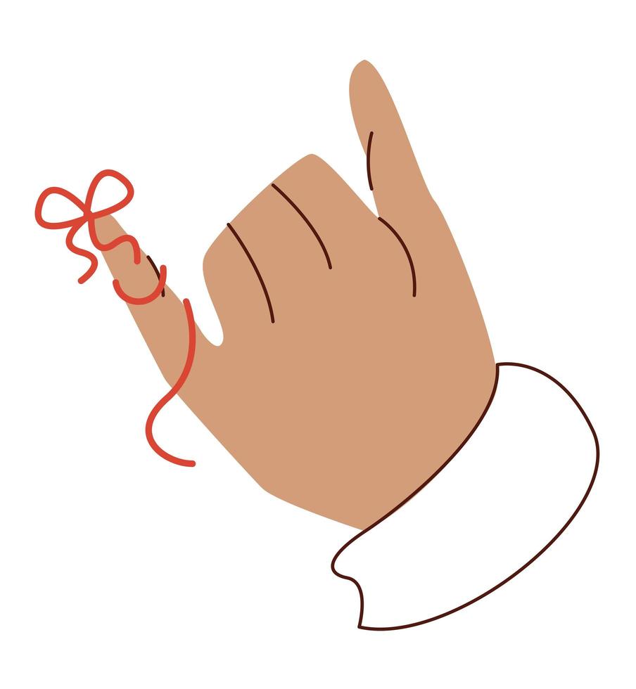 hand with red rope vector