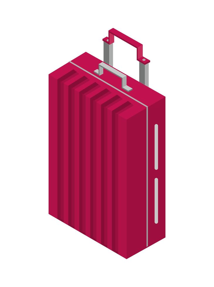 red suitcase travel vector