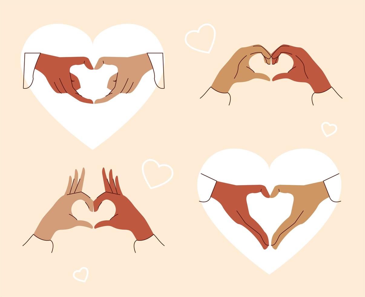 red string of destiny four hands vector