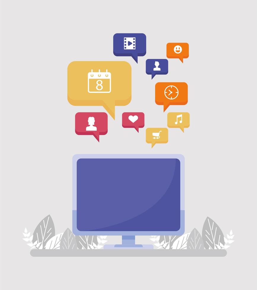 social network in desktop vector