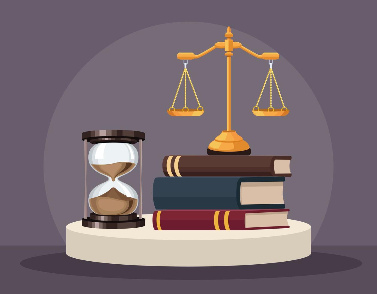 law books and balance vector