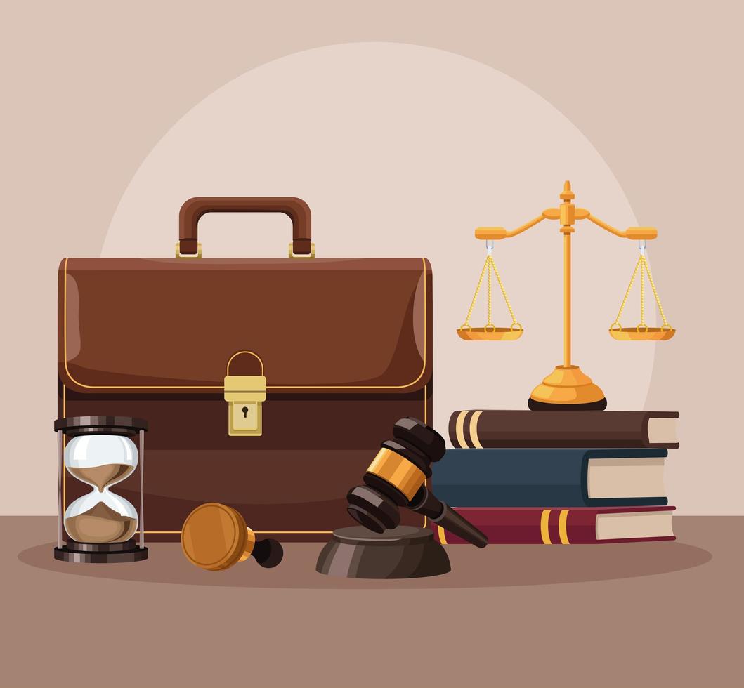 portfolio and law icons vector