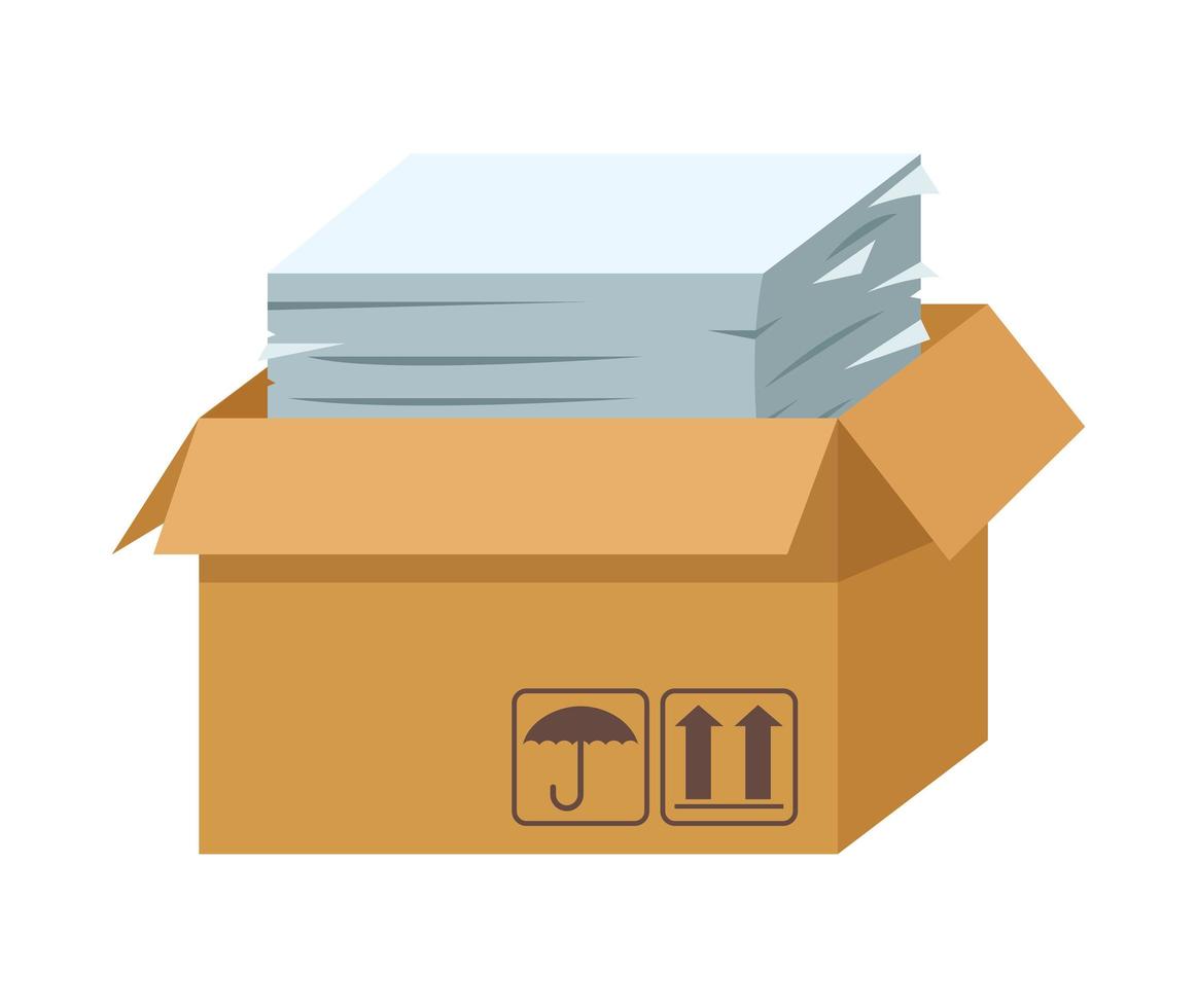 box with sheets pile vector