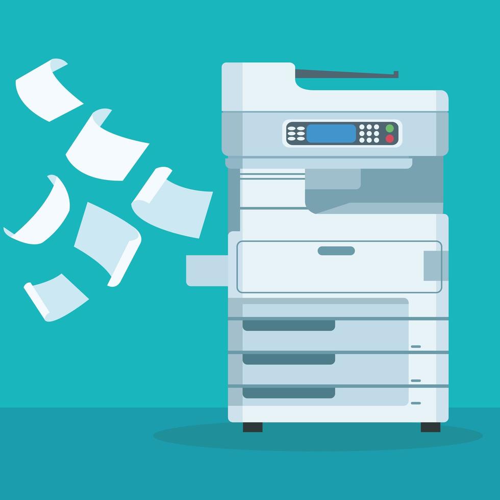 photocopier machine and documents vector