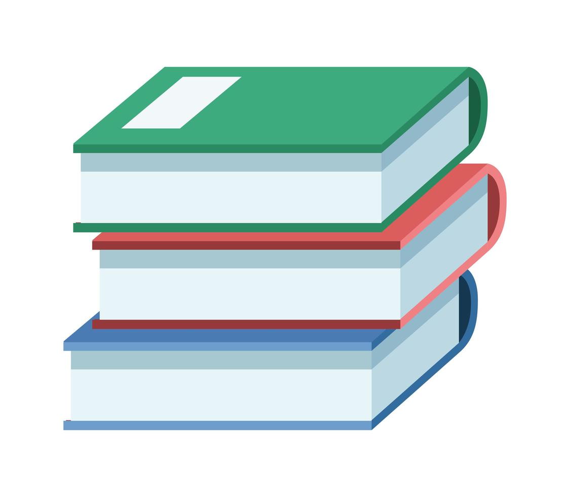 pile text books supplies vector