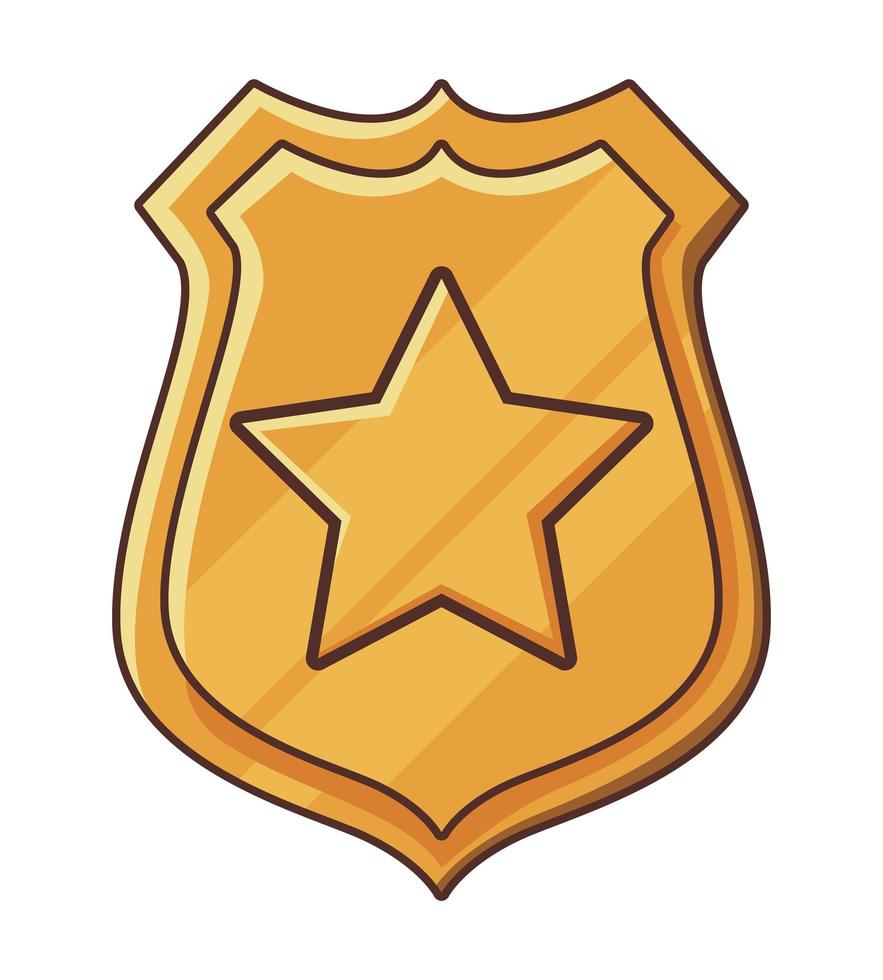 escudo de oro de la policía vector
