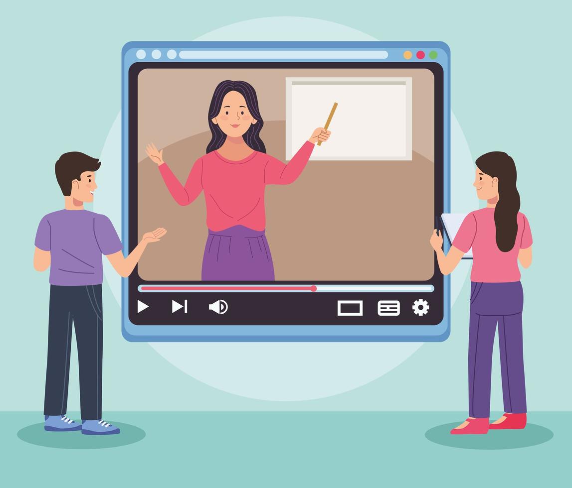 teacher and students characters vector